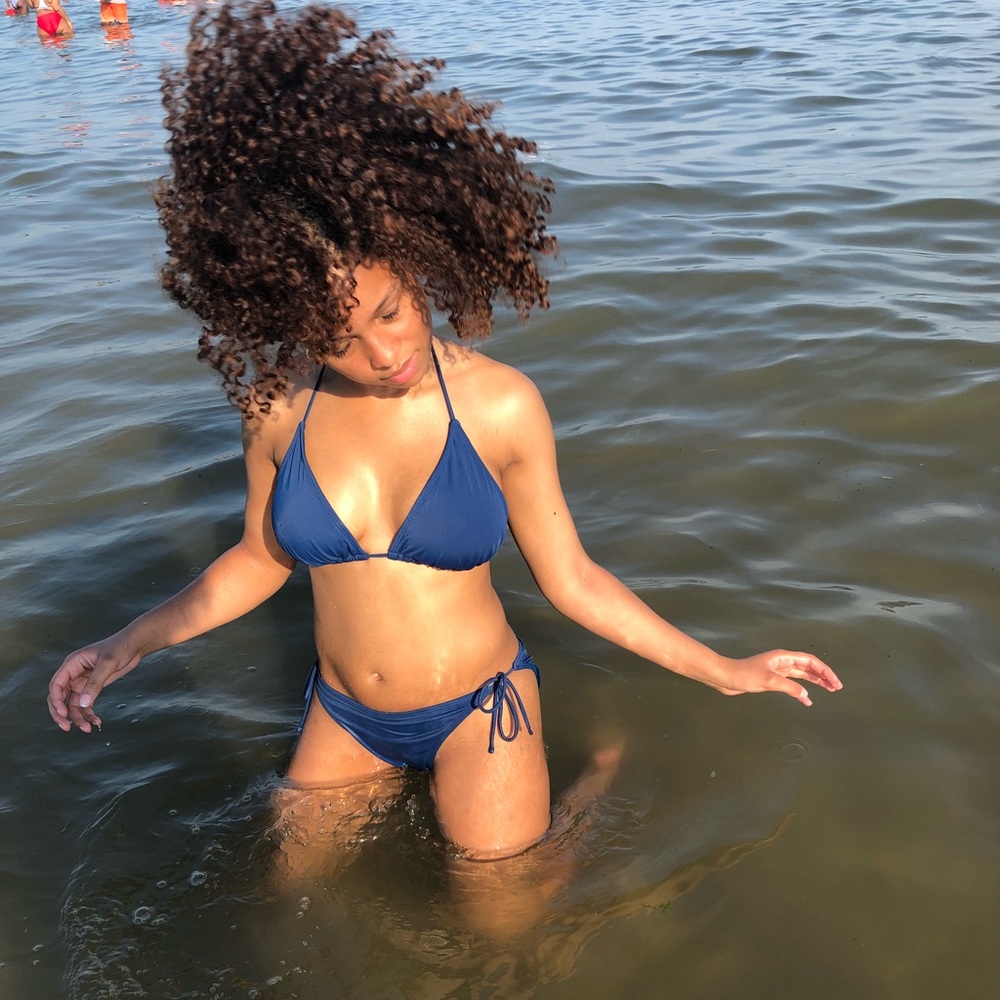 Navy Blue Bathing Suit 2 Piece Set